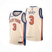 Maglia New York Knicks Josh Hart No 3 Citta 2025-26 Crema