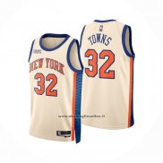 Maglia New York Knicks Karl-anthony Towns No 32 Citta 2025-26 Crema