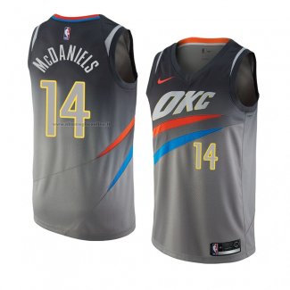 Maglia Oklahoma City Thunder K. J. Mcdaniels NO 14 Citta 2018 Grigio