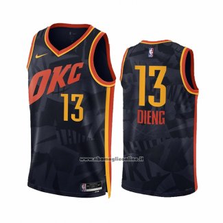 Maglia Oklahoma City Thunder Ousmane Dieng #13 Citta 2023-24 Nero