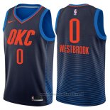 Maglia Oklahoma City Thunder Russell Westbrook NO 0 Statement 2017-18 Blu