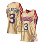 Maglia Philadelphia 76ers Allen Iverson #3 Mitchell & Ness 1996-97 Or