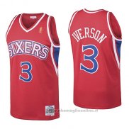 Maglia Philadelphia 76ers Allen Iverson NO 3 Throwback 1996-97 Rosso