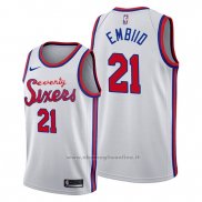 Maglia Philadelphia 76ers Joel Embiid NO 21 Classic 2019-20 Bianco