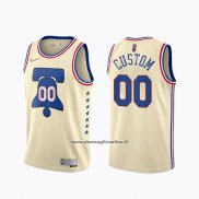 Maglia Philadelphia 76ers Personalizzate Earned 2020-21 Crema