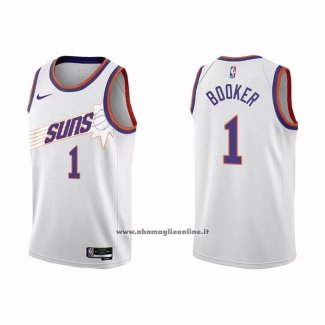 Maglia Phoenix Suns Devin Booker #1 Association 2022-23 Bianco