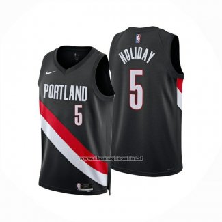 Maglia Portland Trail Blazers Jrue Holiday No 5 Icon 2025-26 Nero