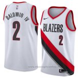 Maglia Portland Trail Blazers Wade Baldwin IV NO 2 Association 2018 Bianco