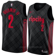 Maglia Portland Trail Blazers Wade Baldwin IV NO 2 Citta 2018 Nero