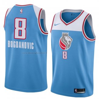 Maglia Sacramento Kings Bogdan Bogdanovic NO 8 Citta 2018 Blu