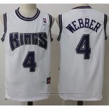 Maglia Sacramento Kings Chris Webber NO 4 Throwback Bianco