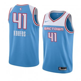 Maglia Sacramento Kings Kosta Koufos NO 41 Citta 2018-19 Blu