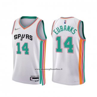 Maglia San Antonio Spurs Drew Eubanks #14 Citta 2021-22 Bianco