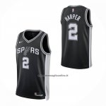 Maglia San Antonio Spurs Dylan Harper No 2 Icon 2025-26 Nero