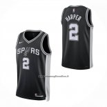 Maglia San Antonio Spurs Dylan Harper No 2 Icon 2025-26 Nero