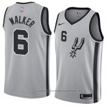 Maglia San Antonio Spurs Lonnie Walker NO 6 Statement 2018 Grigio