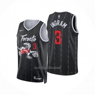Maglia Toronto Raptors Brandon Ingram No 3 Citta 2025-26 Nero