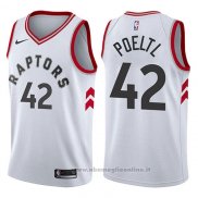 Maglia Toronto Raptors Jakob Poeltl NO 42 Association 2017-18 Bianco