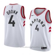 Maglia Toronto Raptors Lorenzo Brown NO 4 Association 2018 Bianco