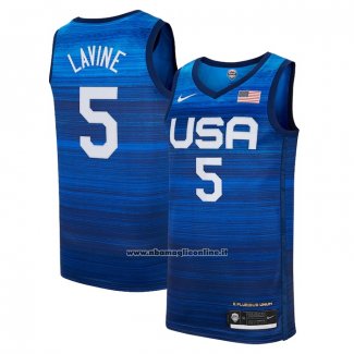 Maglia USA 2021 Zach LaVine #5 Blu