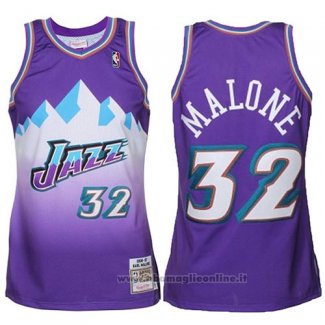 Maglia Utah Jazz Karl Malone NO 32 Throwback Viola