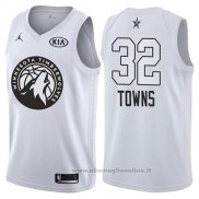 Maglia All Star 2018 Minnesota Timberwolves Karl-anthony Towns NO 32 Bianco