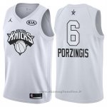 Maglia All Star 2018 New York Knicks Kristaps Porzingis NO 6 Bianco