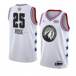 Maglia All Star 2019 Minnesota Timberwolves Derrick Rose NO 25 Bianco