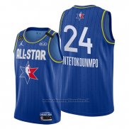 Maglia All Star 2020 Milwaukee Bucks Giannis Antetokounmpo NO 24 Blu