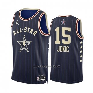 Maglia All Star 2024 Denver Nuggets Nikola Jokic #15 Blu