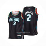 Maglia Bambino Detroit Pistons Cade Cunningham No 2 Citta 2025-26 Nero
