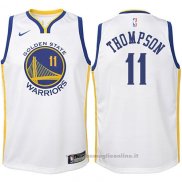 Maglia Bambino Golden State Warriors Klay Thompson NO 11 2017-18 Bianco