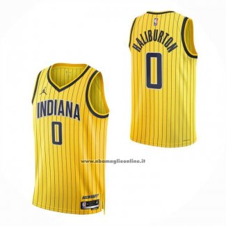 Maglia Bambino Indiana Pacers Tyrese Haliburton No 0 Statement 2026-27 Oro