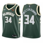 Maglia Bambino Milwaukee Bucks Giannis Antetokounmpo NO 34 Icon 2017-18 Verde