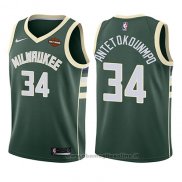 Maglia Bambino Milwaukee Bucks Giannis Antetokounmpo NO 34 Icon 2017-18 Verde