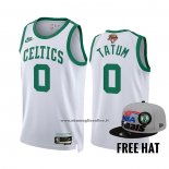 Maglia Boston Celtics Jayson Tatum #0 75th Anniversary 2022 NBA Finals Bianco