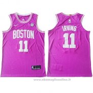 Maglia Boston Celtics Kyrie Irving NO 11 Autentico Rosa