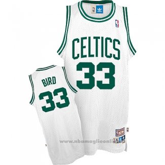 Maglia Boston Celtics Larry Bird NO 33 Throwback Bianco