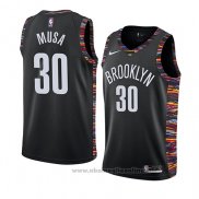 Maglia Brooklyn Nets Dzanan Musa NO 30 Citta 2019 Nero