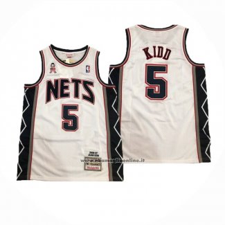 Maglia Brooklyn Nets Jason Kidd #5 Mitchell & Ness 2006-07 Bianco