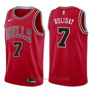 Maglia Chicago Bulls Justin Holiday NO 7 Icon 2017-18 Rosso