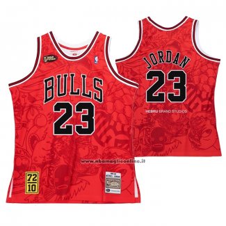 Maglia Chicago Bulls Michael Jordan #23 Mitchell & Ness Hebru Brantley Rosso