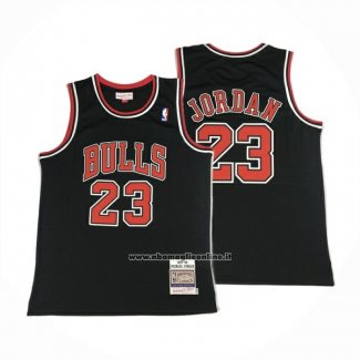 Maglia Chicago Bulls Michael Jordan No 23 Autentico 1997-98 Nero
