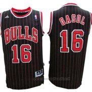 Maglia Chicago Bulls Pau Gasol NO 16 Throwback Nero