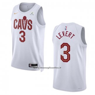 Maglia Cleveland Cavaliers Caris Levert #3 Association 2022-23 Bianco