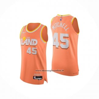 Maglia Cleveland Cavaliers Donovan Mitchell No 45 Citta Authentic 2025-26 Arancione