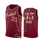 Maglia Cleveland Cavaliers Isaac Okoro #35 Citta 2023-24 Rosso