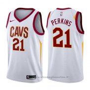 Maglia Cleveland Cavaliers Kendrick Perkins NO 21 Association 2017-18 Bianco