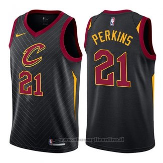 Maglia Cleveland Cavaliers Kendrick Perkins NO 21 Statement 2017-18 Nero