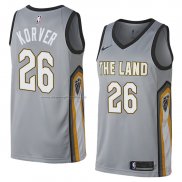 Maglia Cleveland Cavaliers Kyle Korver NO 26 Citta 2018 Grigio